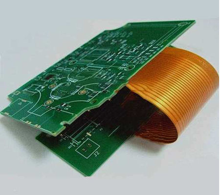 Giá tốt 6 Lớp PCB cứng, dẻo FR4 và PI Materialrail 4mil Line Width Đen và vàng Coverlay ENIG trực tuyến